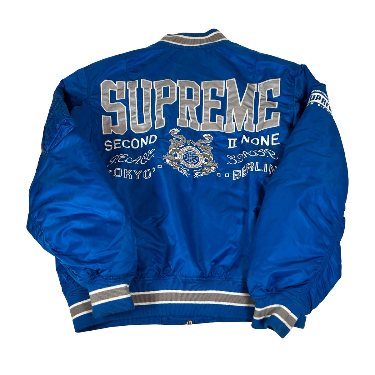 Supreme Second To None MA-1 Jacket Blue [USED] - L (Used)