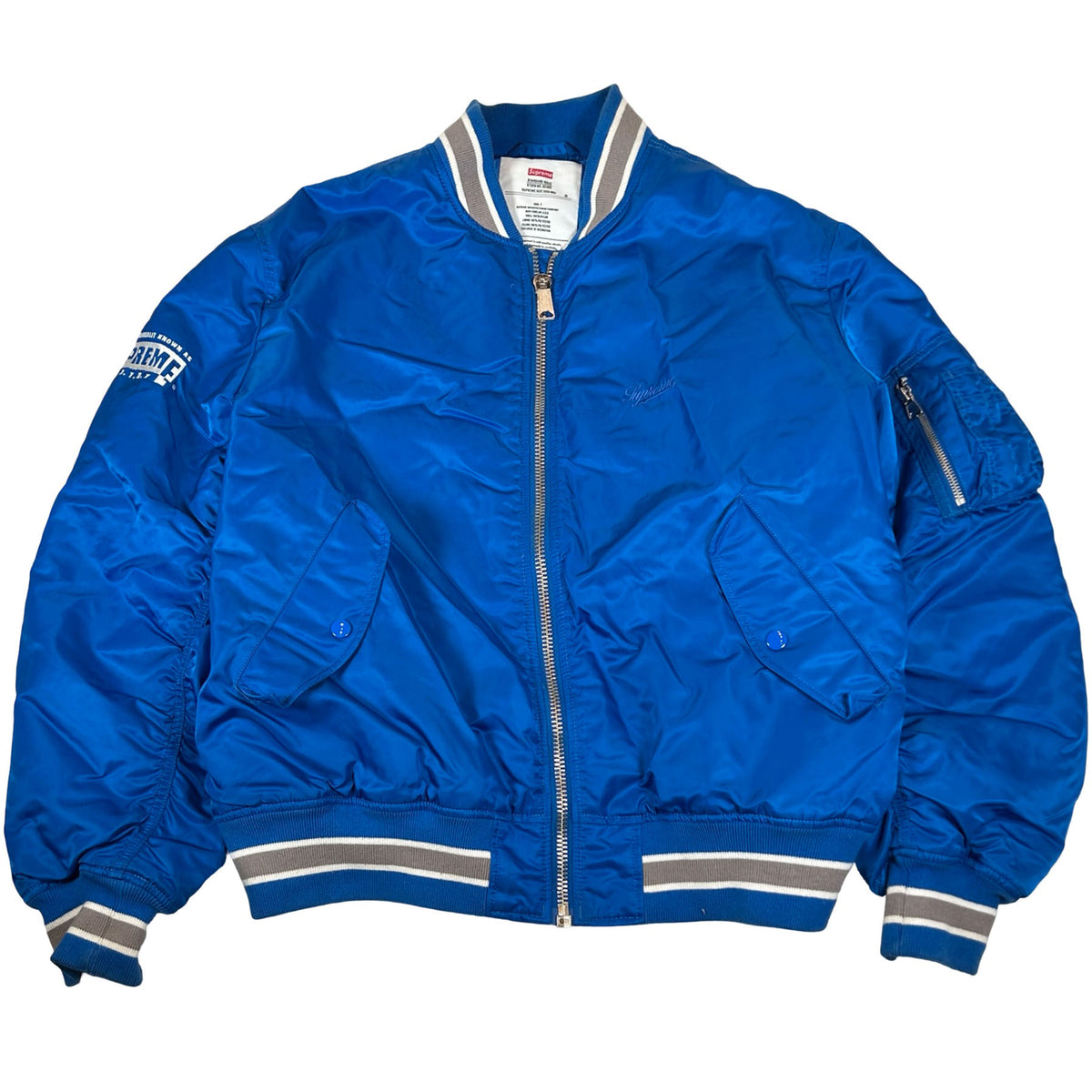 Supreme Second To None MA-1 Jacket Blue [USED] - L (Used)