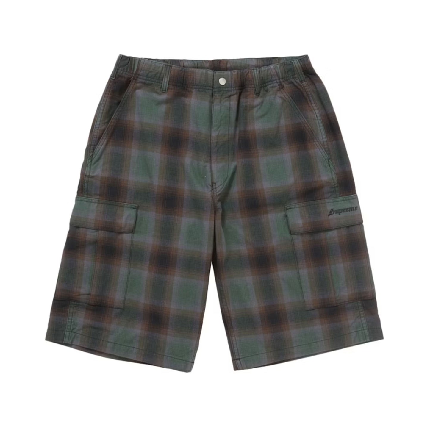 Supreme Shadow Plaid Cargo Short Green