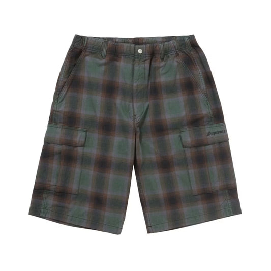Supreme Shadow Plaid Cargo Short Green