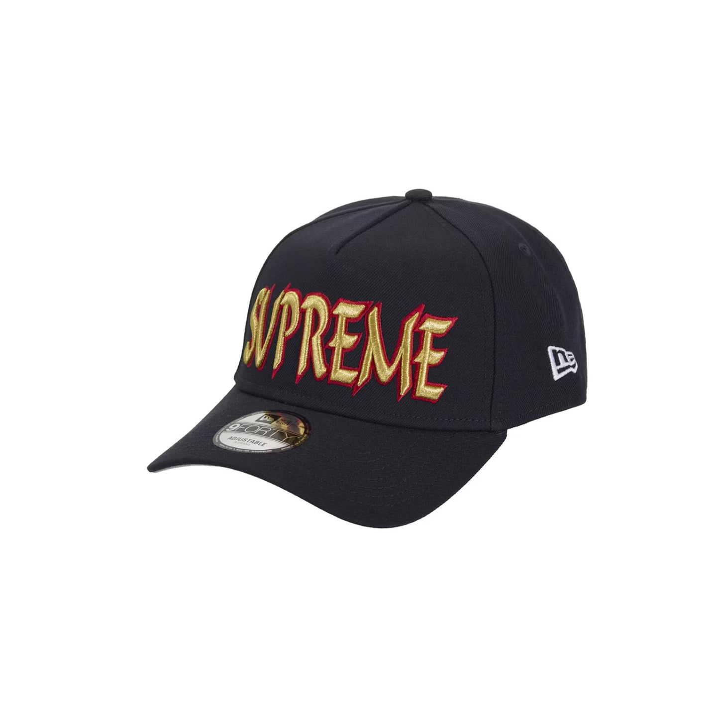 Supreme Sharp Spellout Adjustable New Era Cap Navy