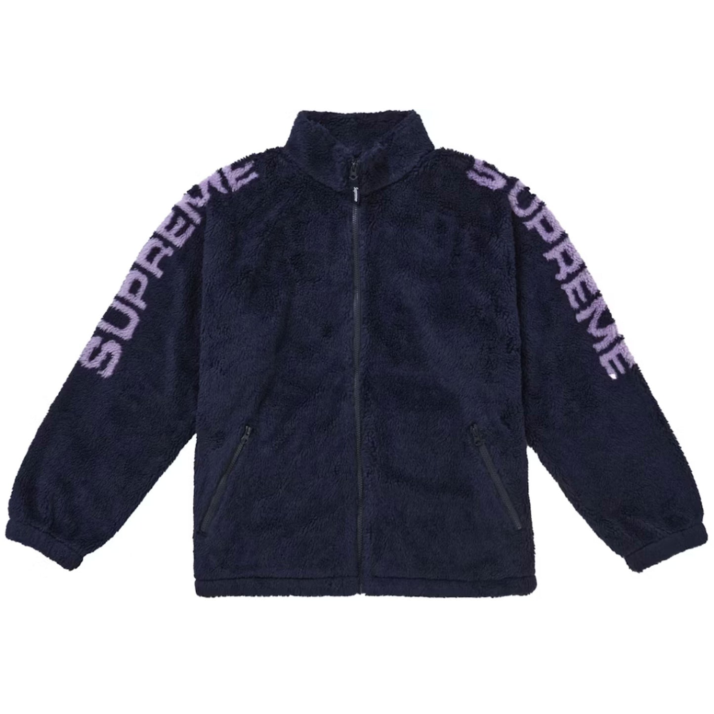 Supreme Shoulder Logo Fleece Jacket Navy [USED] - XL (Used)