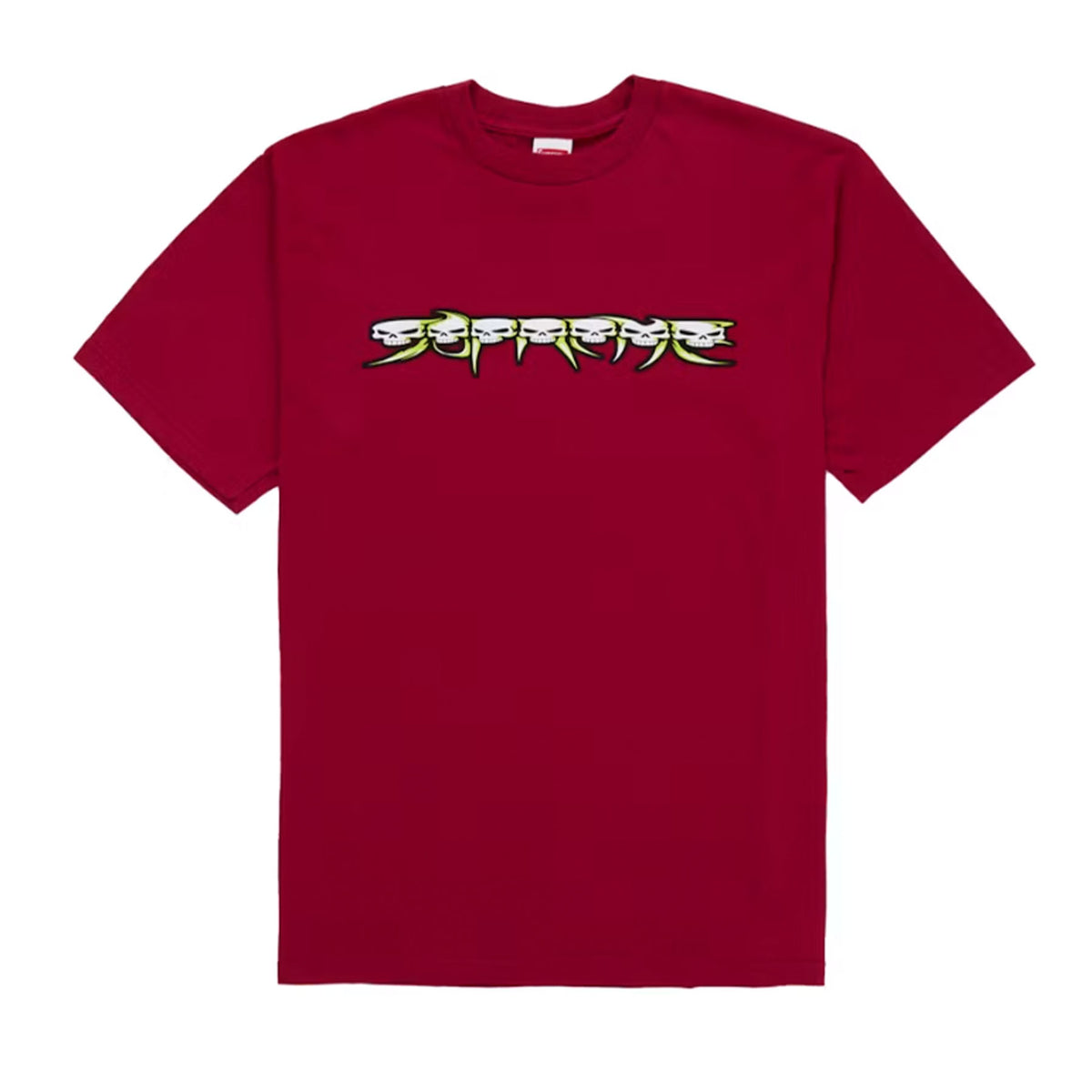 Supreme Skulls Spellout Tee Cardinal