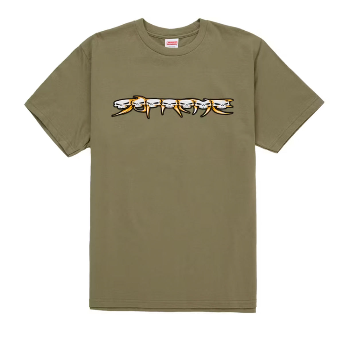 Supreme Skulls Spellout Tee Light Olive