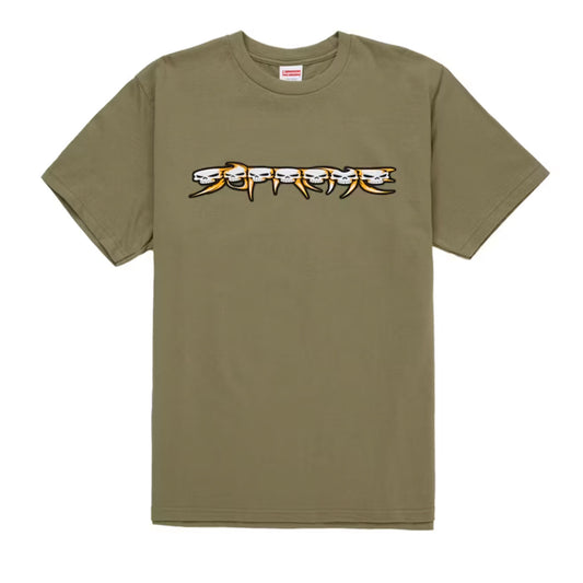 Supreme Skulls Spellout Tee Light Olive
