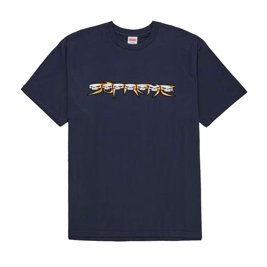 Supreme Skulls Spellout Tee Navy