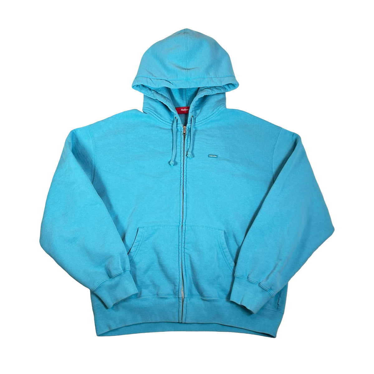Supreme Small Box Zip Up Hooded Sweatshirt 'Light Blue' [USED] - M (Used)