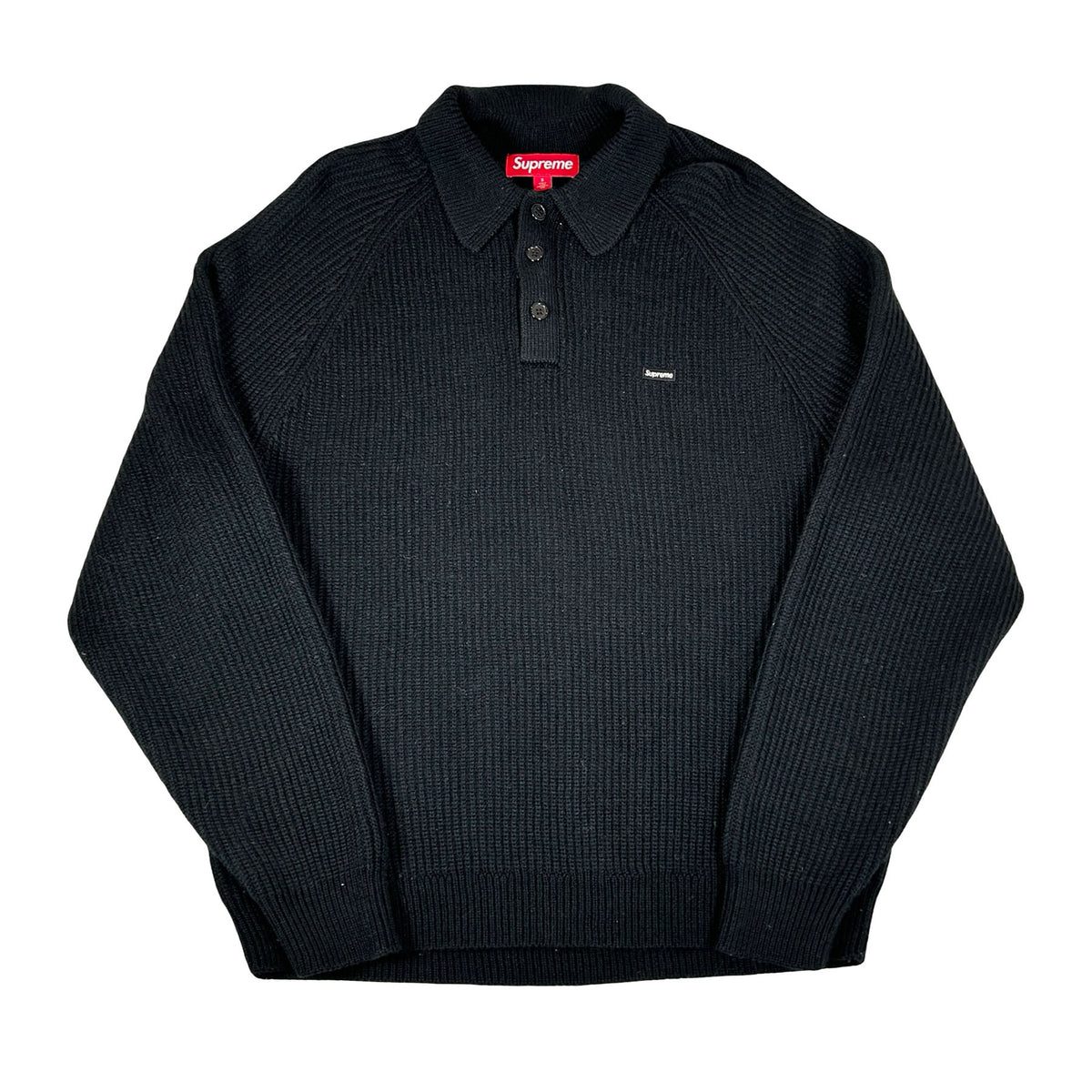 Supreme Small Box Polo Sweater (FW25) Black [USED] - S (Used)