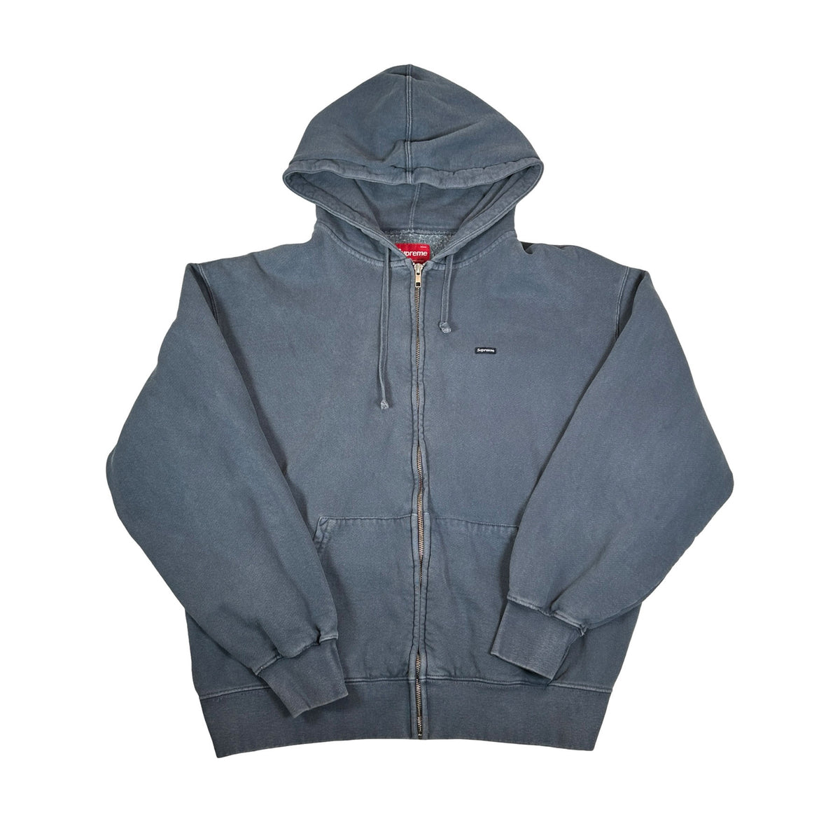 Supreme Overdyed Small Box Zip Up Hooded Sweatshirt Dark Slate [USED] - M (Used)