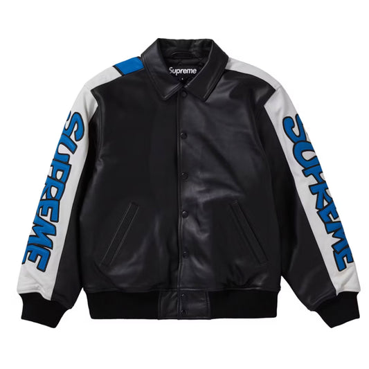 Supreme Smurfs Leather Varsity Jacket Black [USED] - M (Used)