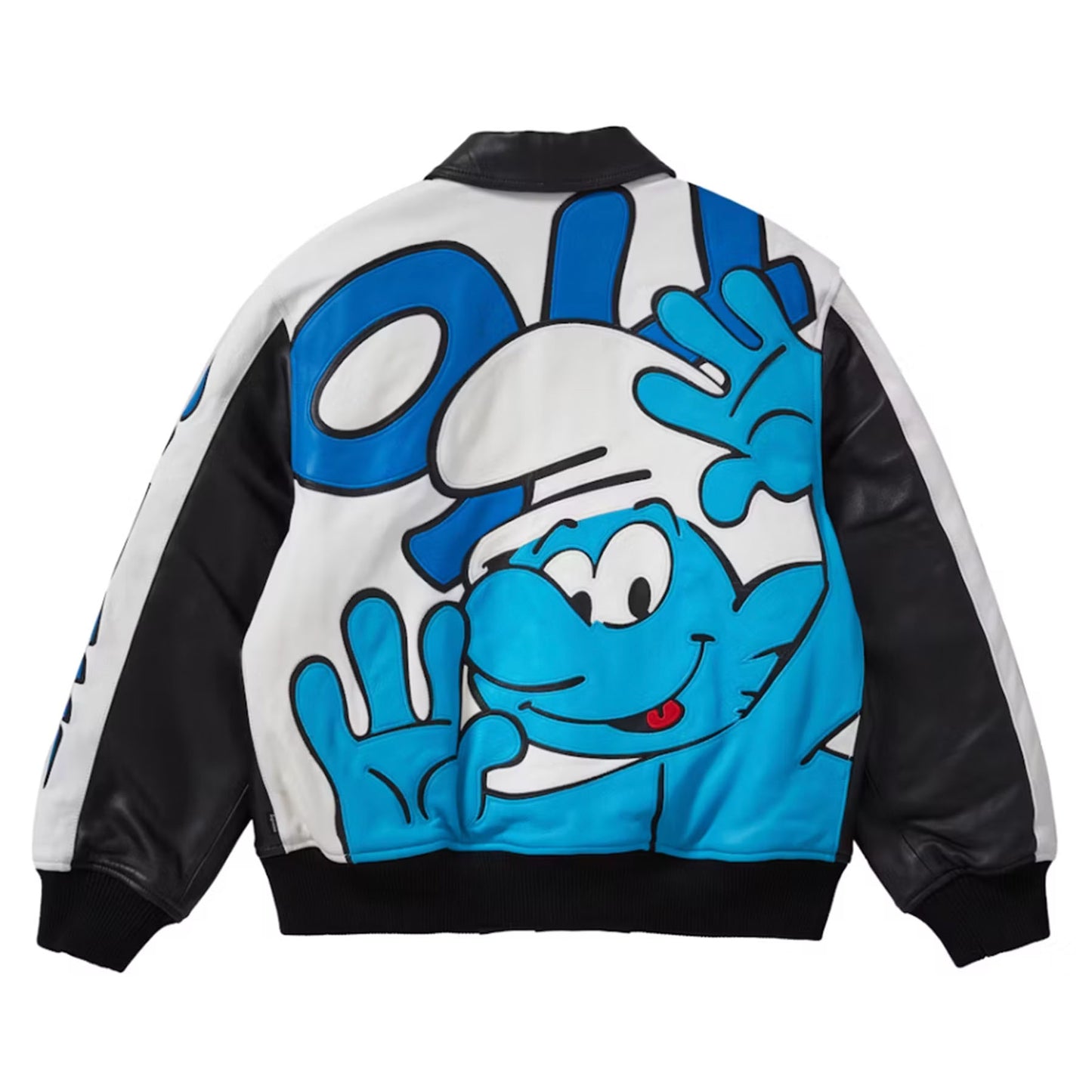 Supreme Smurfs Leather Varsity Jacket Black [USED] - M (Used)