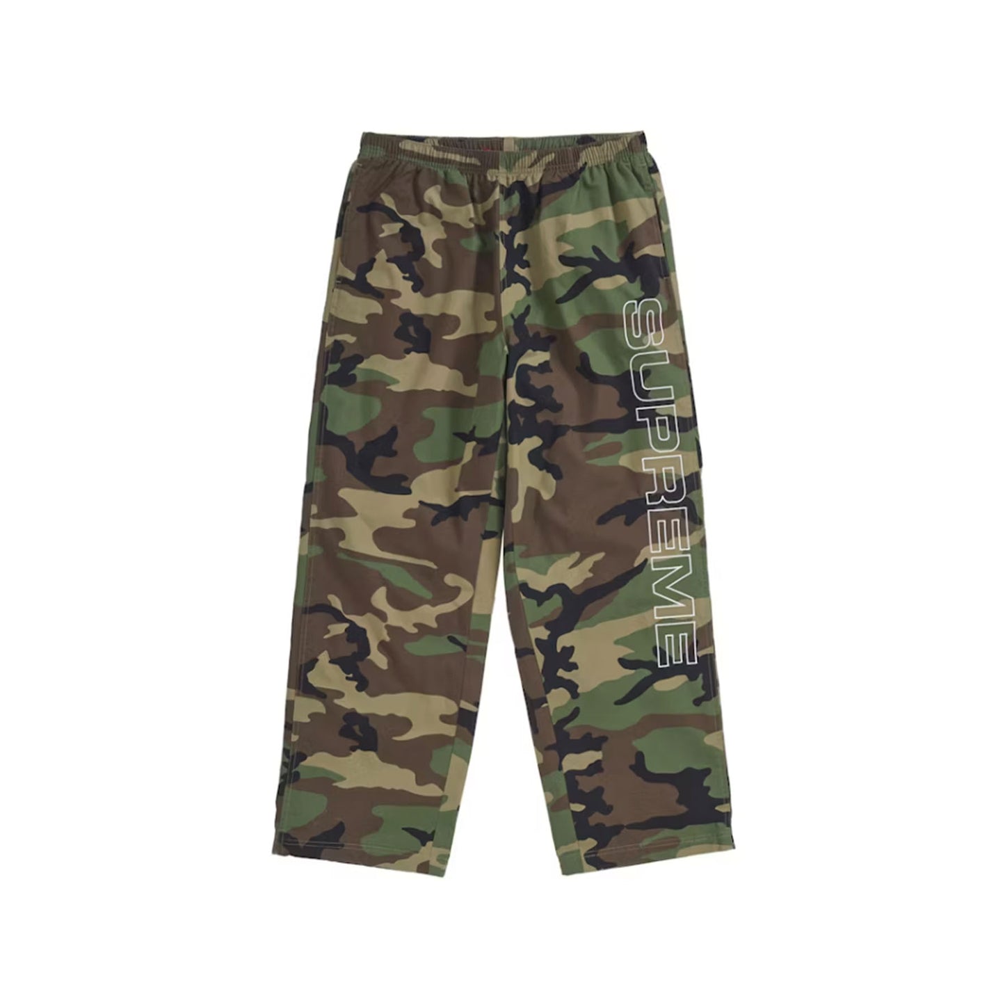 Supreme Spellout Embroidered Ripstop Track Pant Woodland Camo [USED] - M (Used)