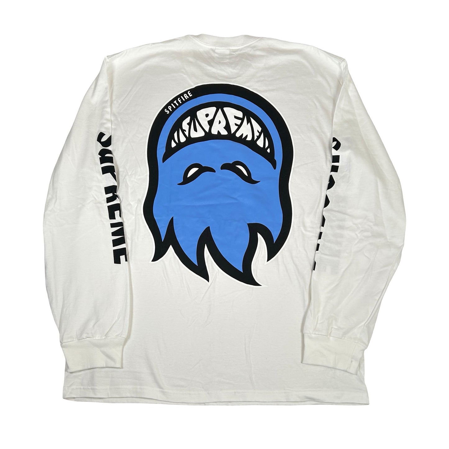 Supreme Spitfire Bighead L/S Tee White [USED] - XL (Used)