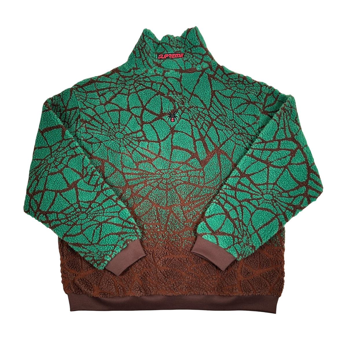 Supreme Spyder Web Polar Fleece Jacket Brown [USED] - XL (Used)