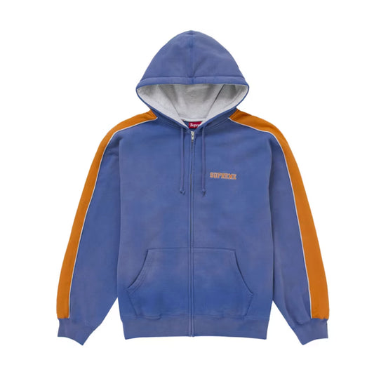 Supreme State Zip Up Hooded Sweatshirt Washed Royal