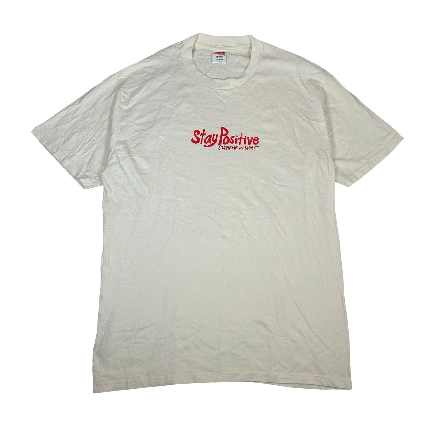 Supreme Stay Positive Tee Natural [USED] - L (Used)