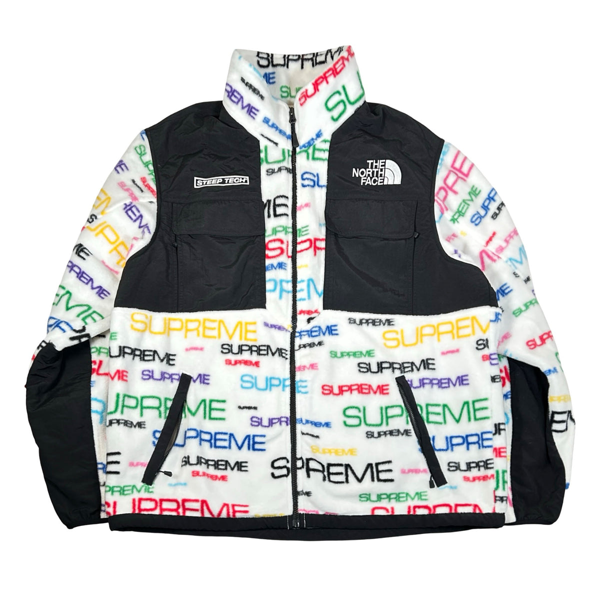 Supreme The North Face Steep Tech Fleece Jacket White [USED] - XL (Used)