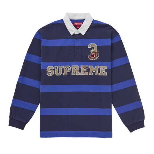 Supreme Stripe Rugby (FW25) Navy [USED] - S (Used)