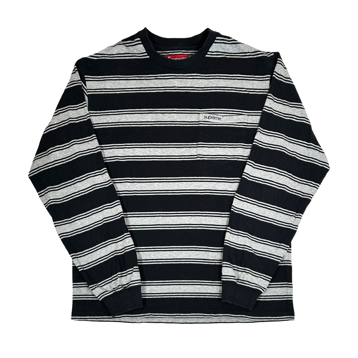 Supreme Stripe Pocket L/S Top Black [USED] - S (Used)