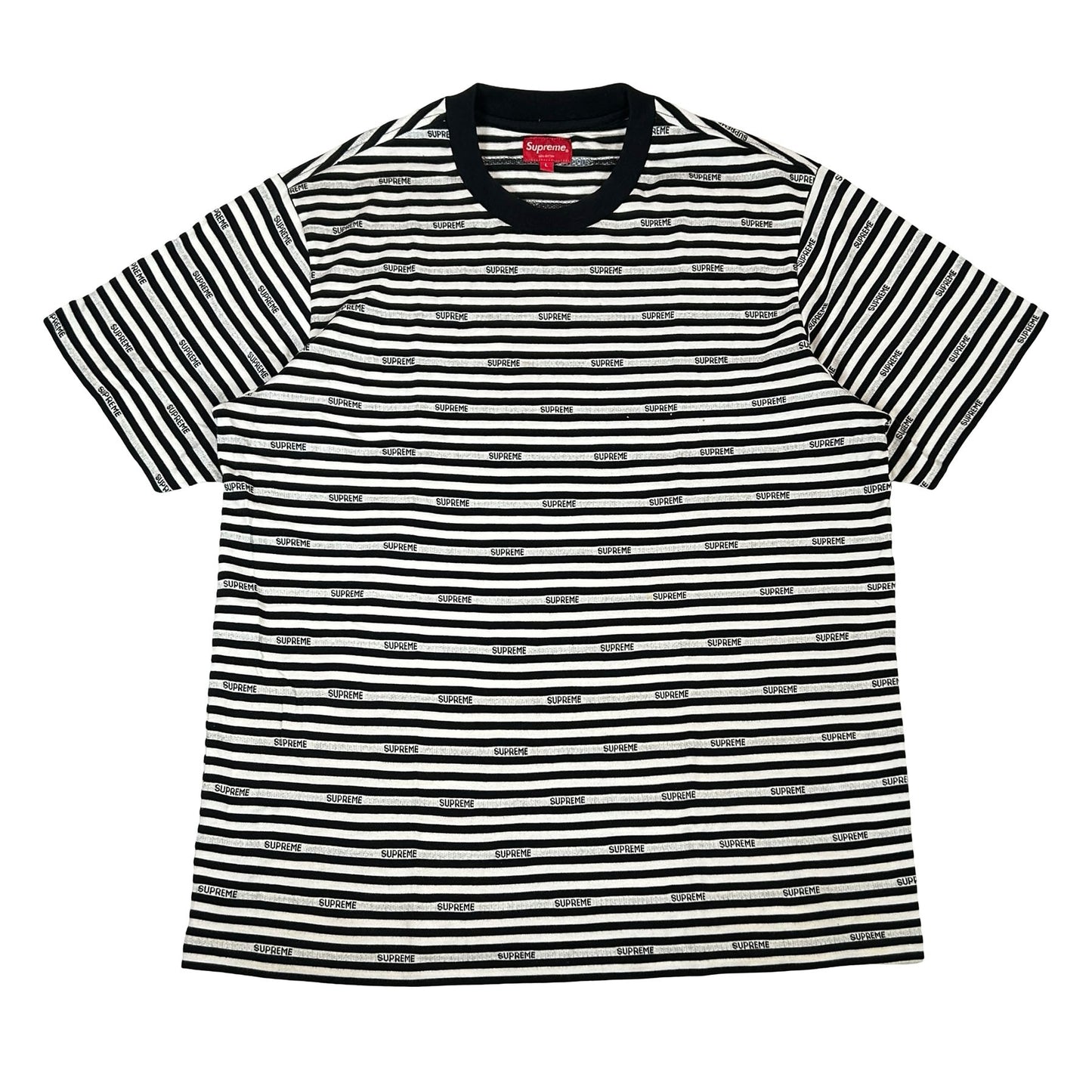 Supreme Logo Stripe S/S Top Black [USED] - L (Used)