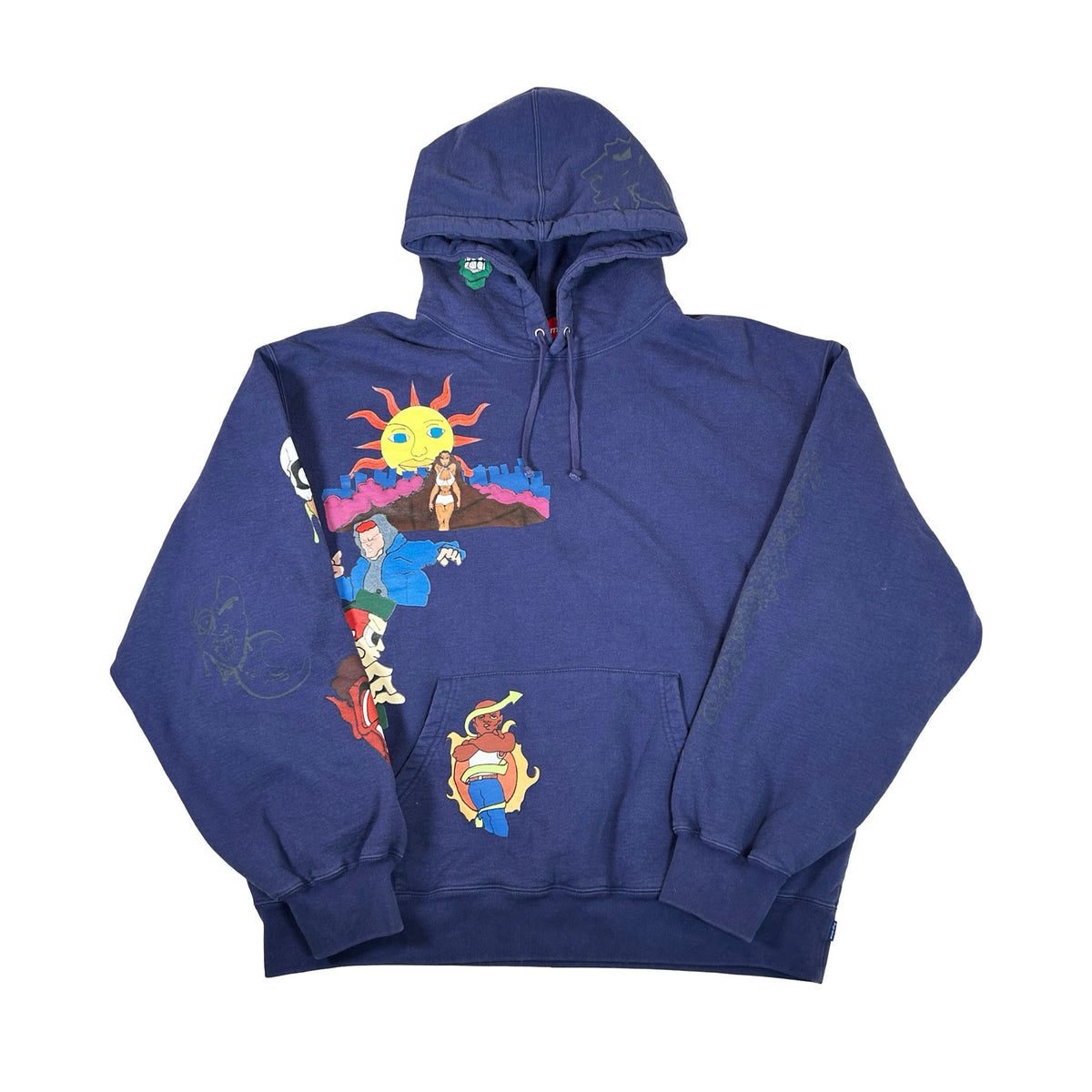 Supreme Sunrise Hooded Sweatshirt Washed Navy [USED] - XL (USED)