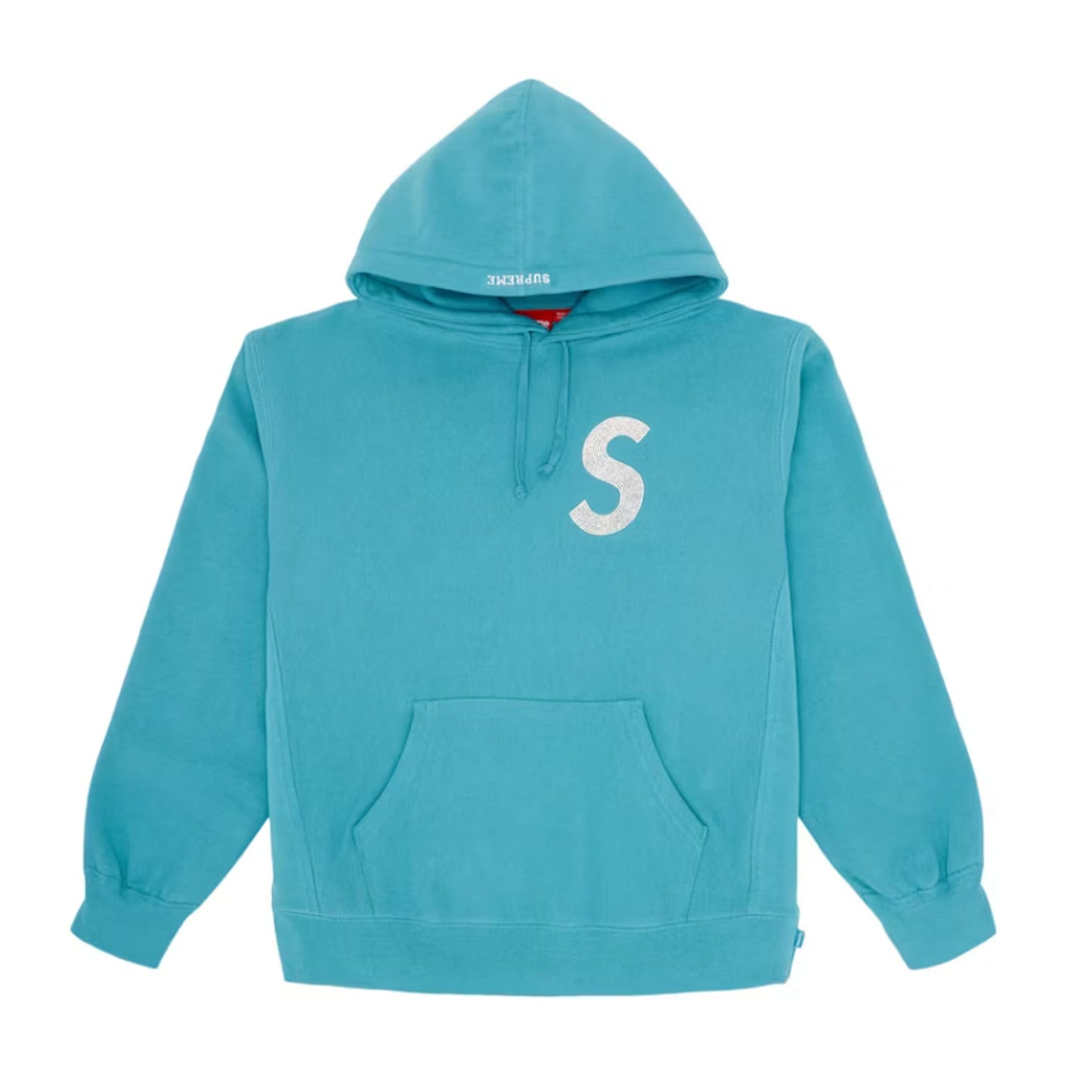 Supreme Swarovski S Logo Hooded Sweatshirt Light Aqua [USED] - M (Used)