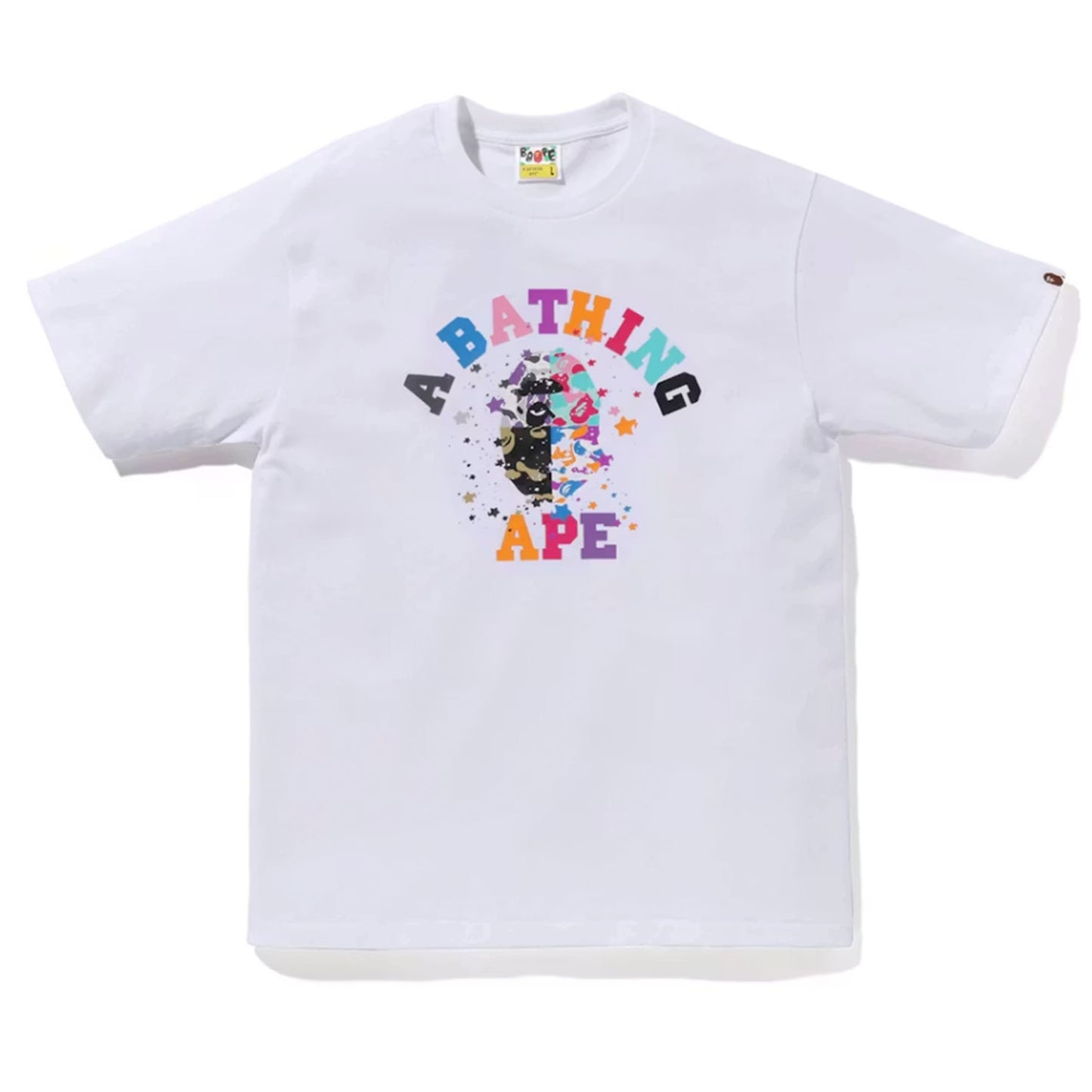 BAPE Us College Sta Tee White [USED] - M (Used)