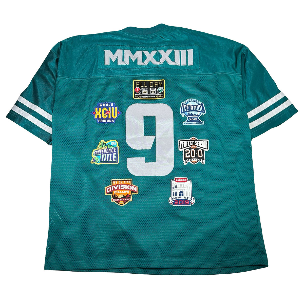 Supreme Championships Embroidered Football Jersey Dark Teal [USED] - M (Used)