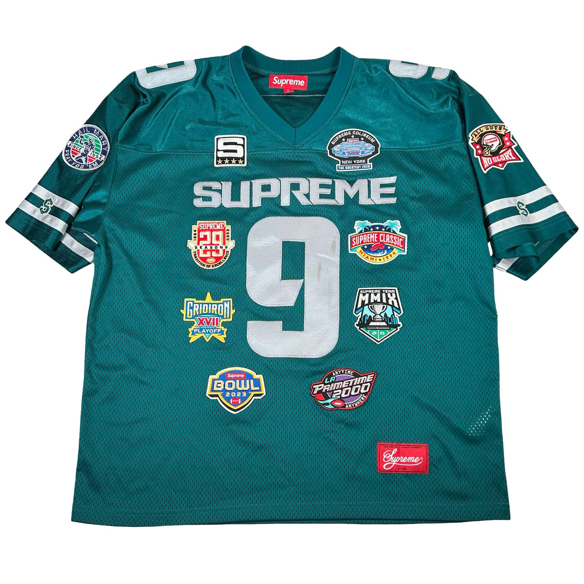 Supreme Championships Embroidered Football Jersey Dark Teal [USED] - M (Used)