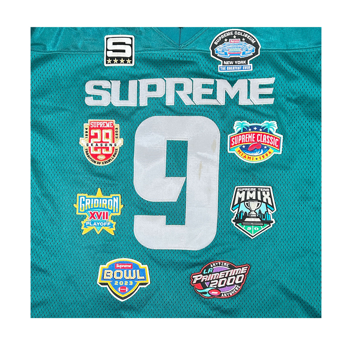 Supreme Championships Embroidered Football Jersey Dark Teal [USED] - M (Used)