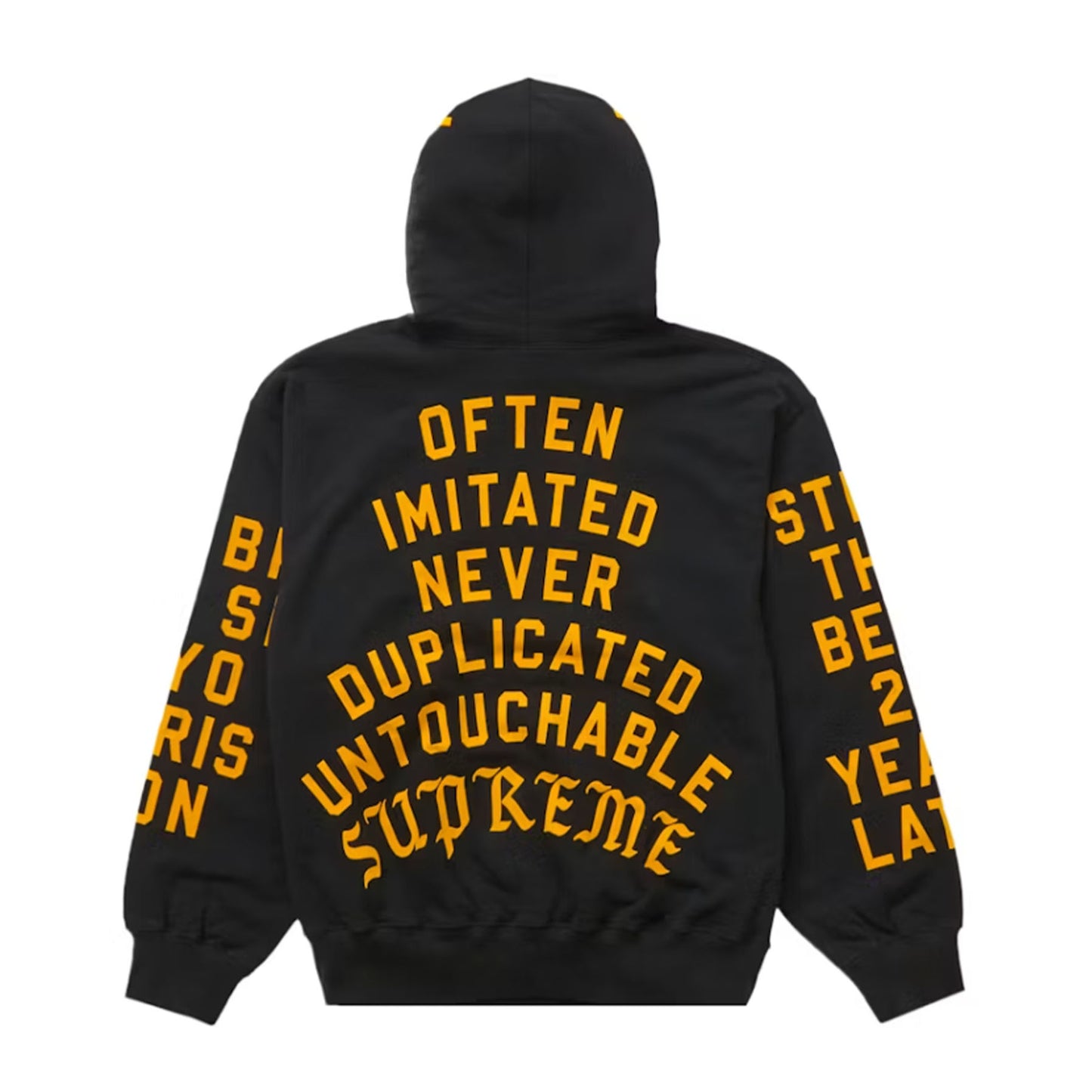 Supreme Team Flocked Hooded Sweatshirt Black [USED] - L (Used)
