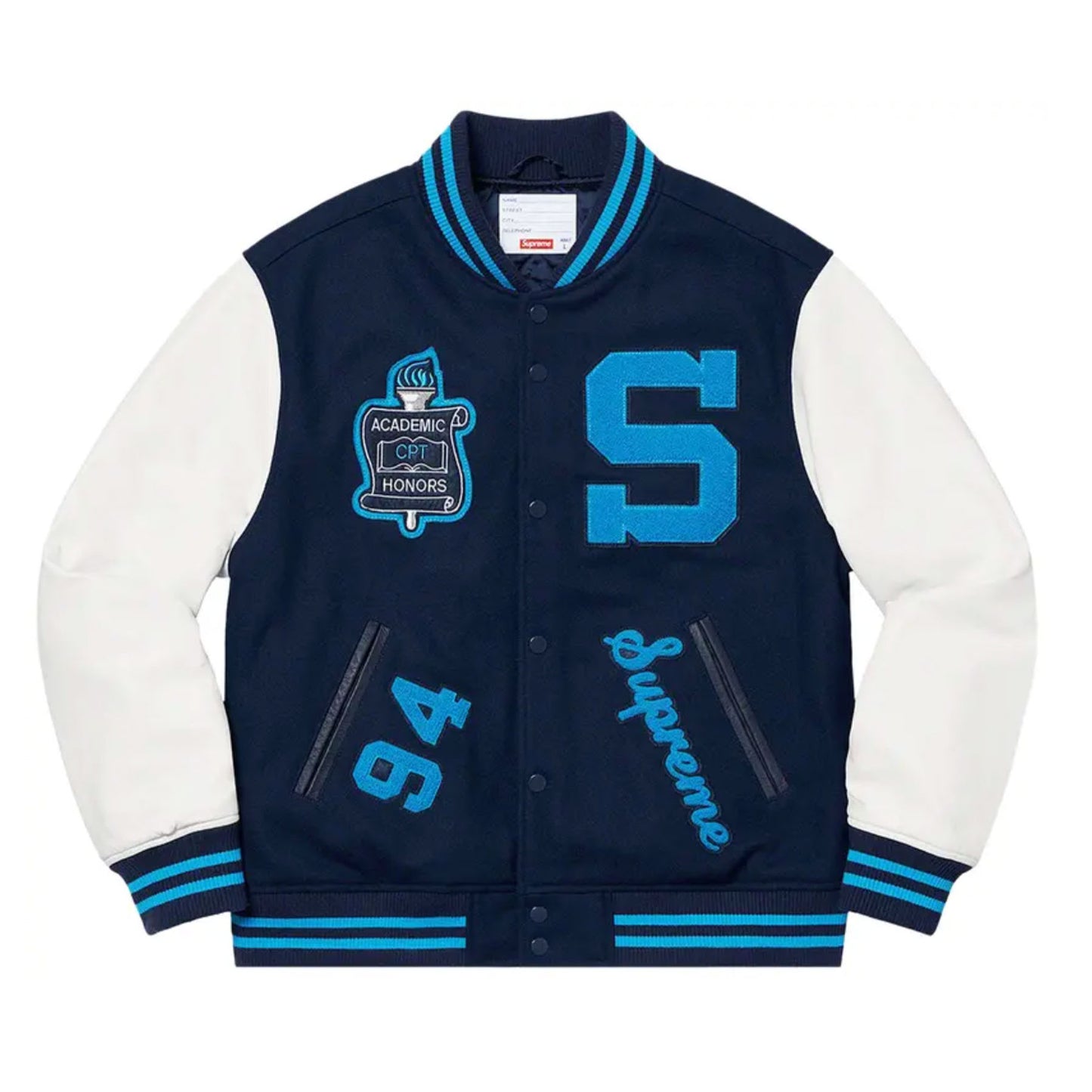 Supreme Team Varsity Jacket Navy [USED] - XL (Used)