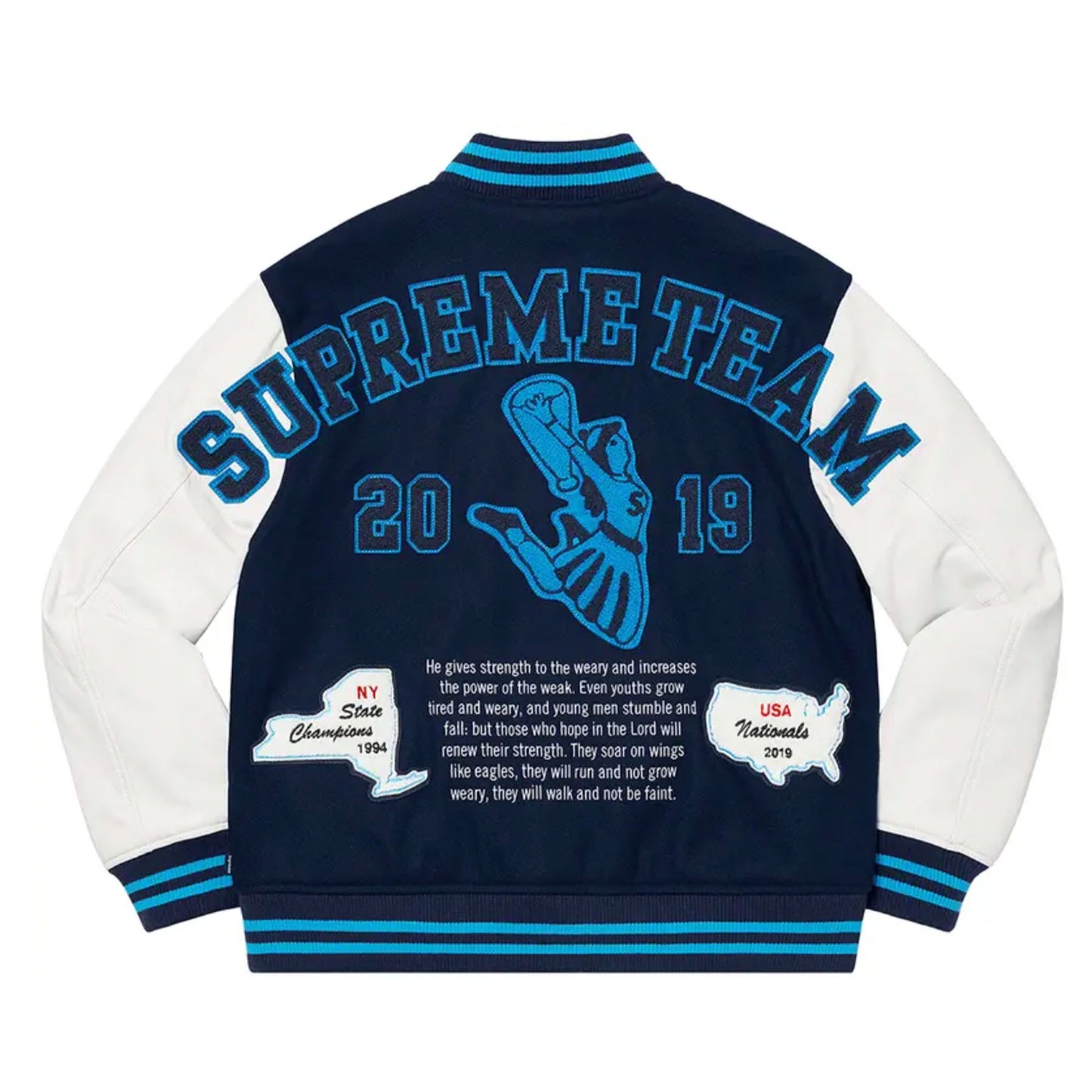 Supreme Team Varsity Jacket Navy [USED] - XL (Used)