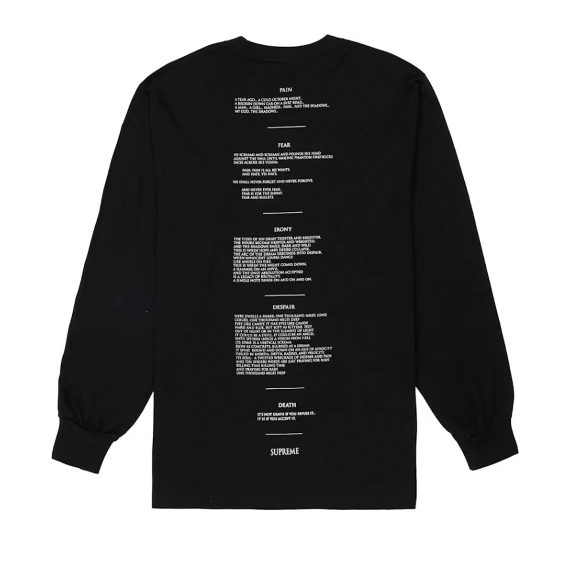 Supreme The Crow L/S Tee Black [USED] - S (Used) – DISTRICT ONE NY