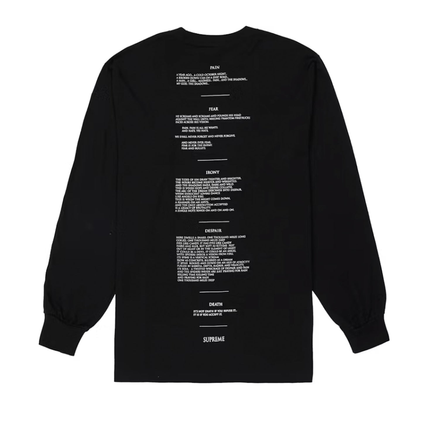 Supreme The Crow L/S Tee Black [USED] - S (Used)