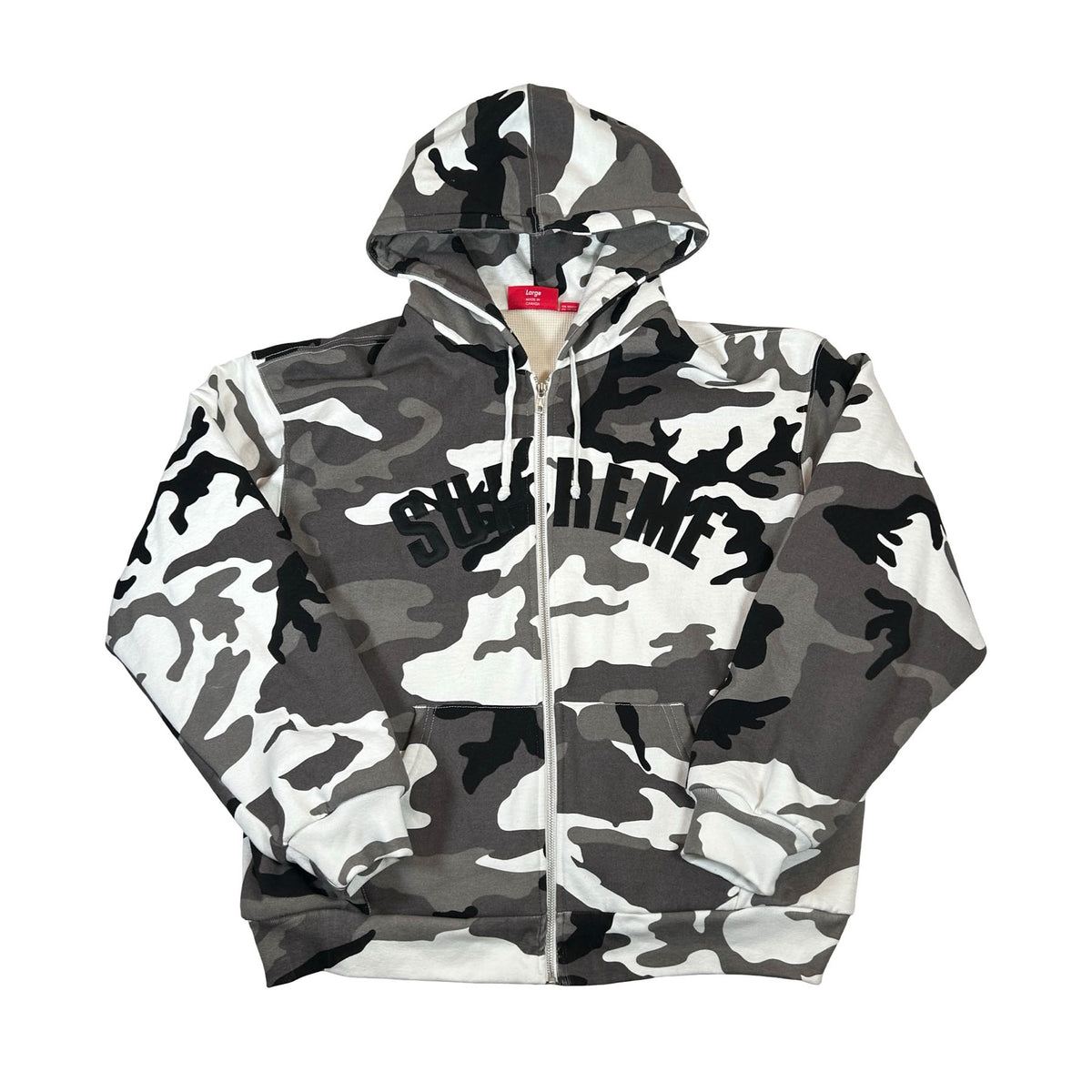 Supreme Arc Thermal Lined Zip Up Hooded Sweatshirt Snow Camo [USED] - L (Used)