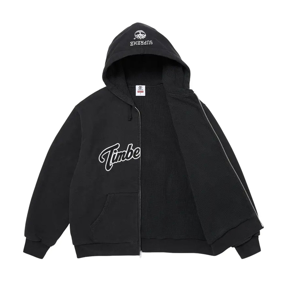 Supreme Timberland Thermal Lined Zip Up Hooded Sweatshirt Black