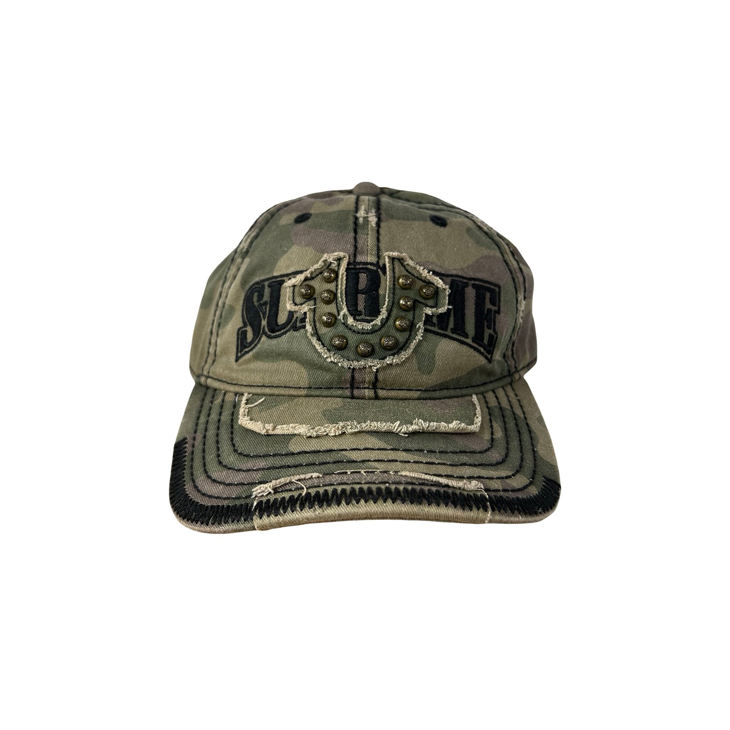 Supreme True Religion Mesh Back 6-Panel Olive Camo [USED]