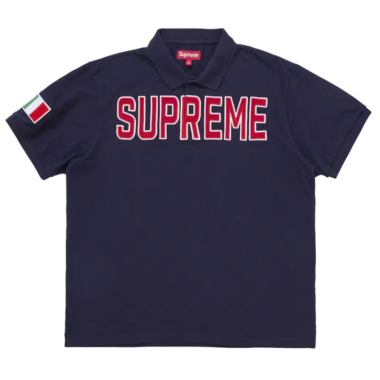 Supreme Twill Appliqué Polo Navy [USED] - S (Used)