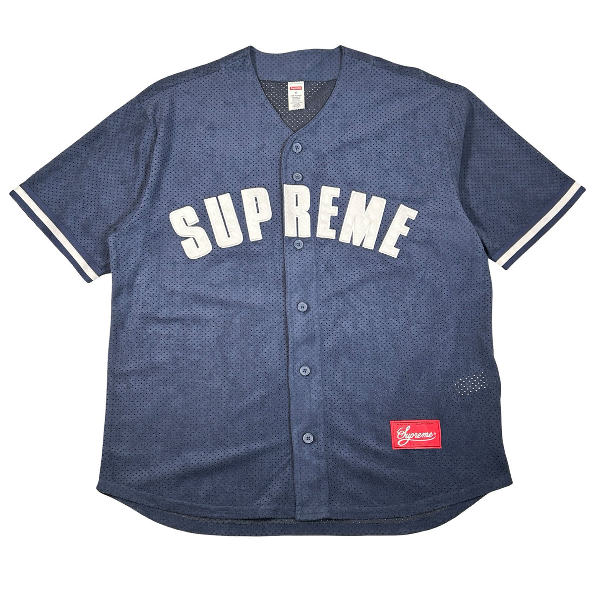 Supreme Ultrasuede Mesh Baseball Jersey Navy [USED] - M (Used2)