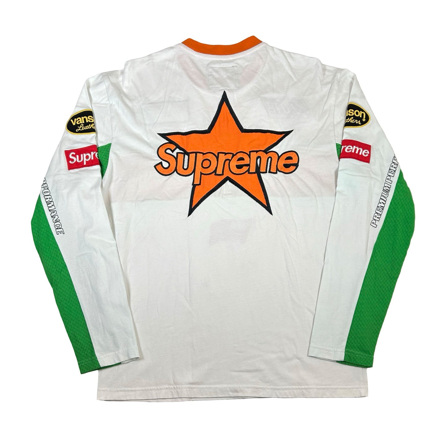 Supreme Vanson Leathers L/S Top White [USED] - S (Used)