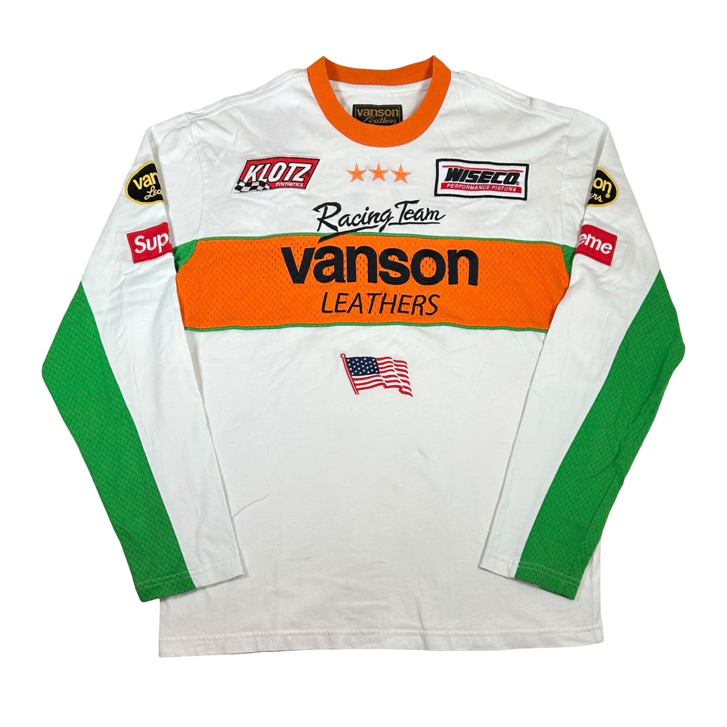 Supreme Vanson Leathers L/S Top White [USED] - S (Used)