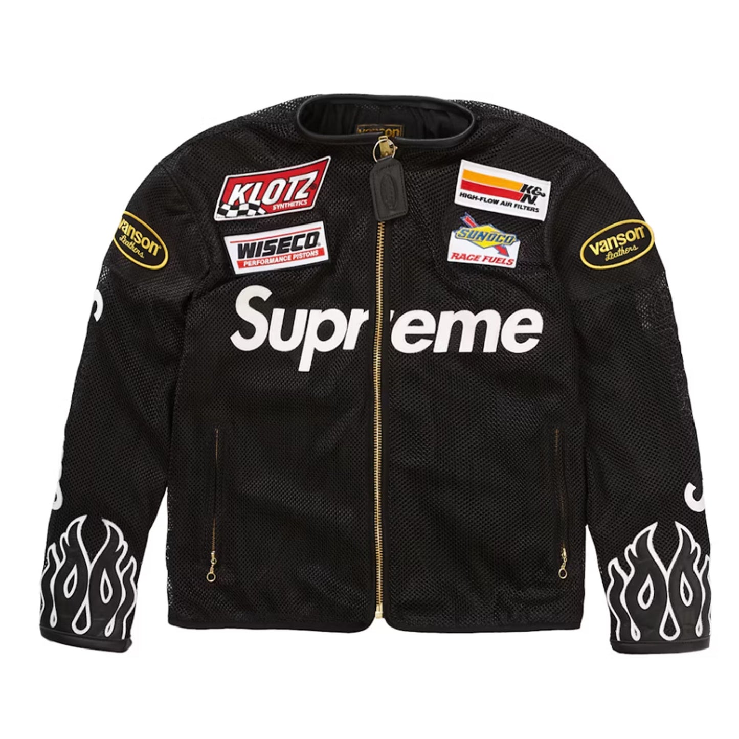 Supreme Vanson Leathers Cordura Mesh Jacket Black [USED] - XL (Used)