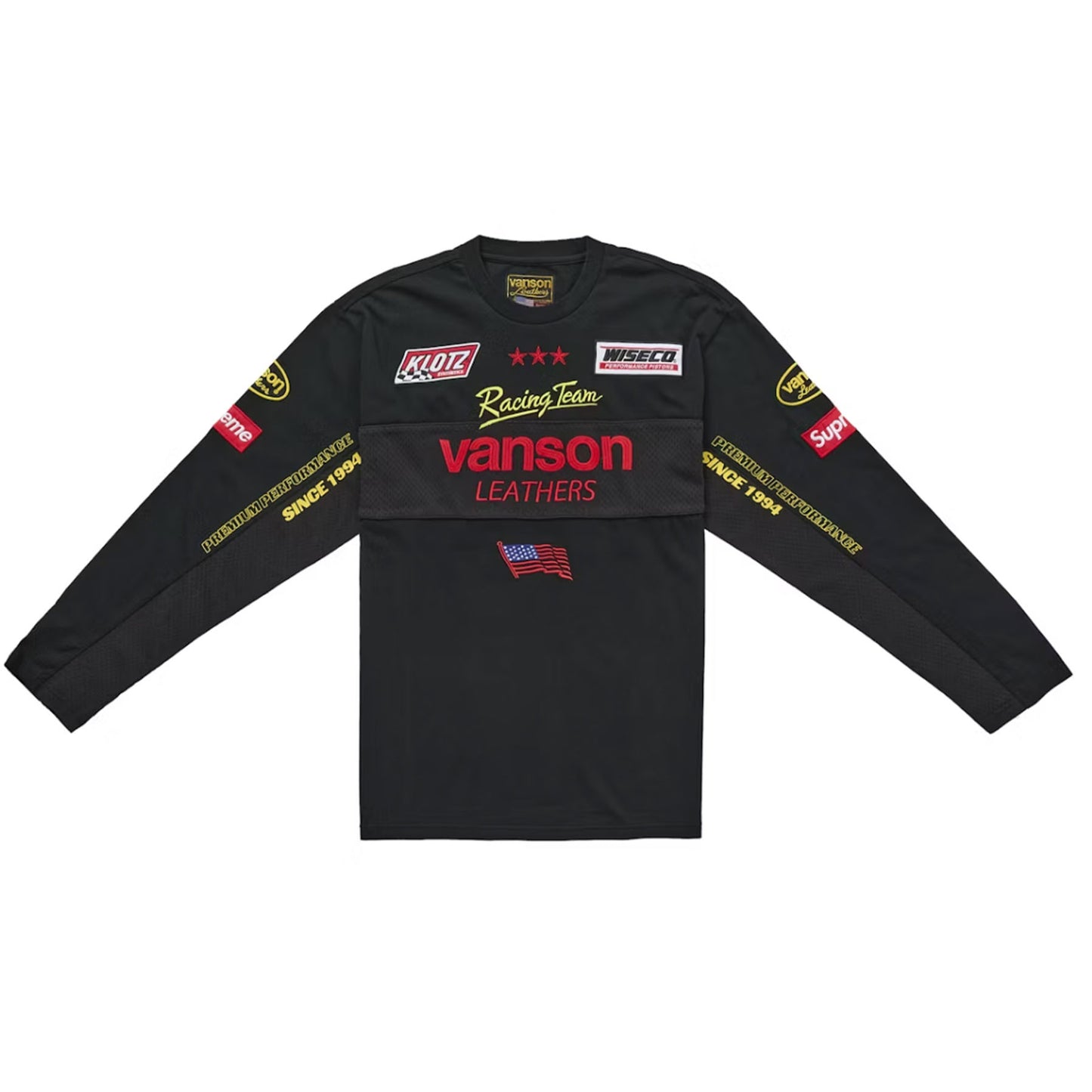 Supreme Vanson Leathers L/S Top Black [USED] - M (Used)