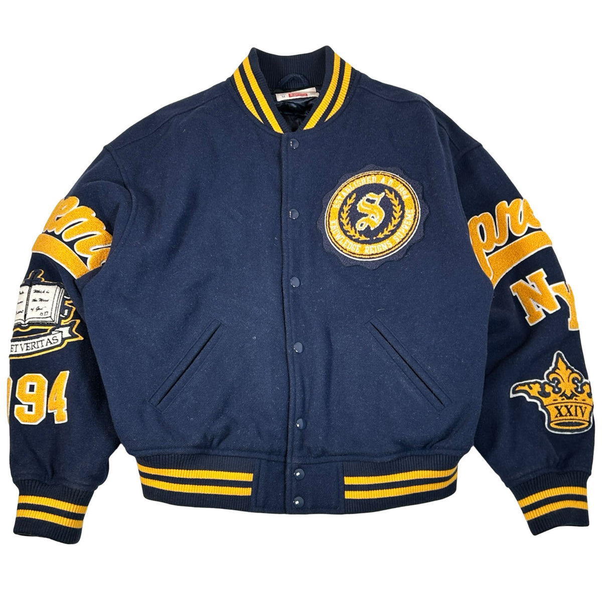 Supreme Veritas Varsity Jacket Navy [USED] - M (Used)