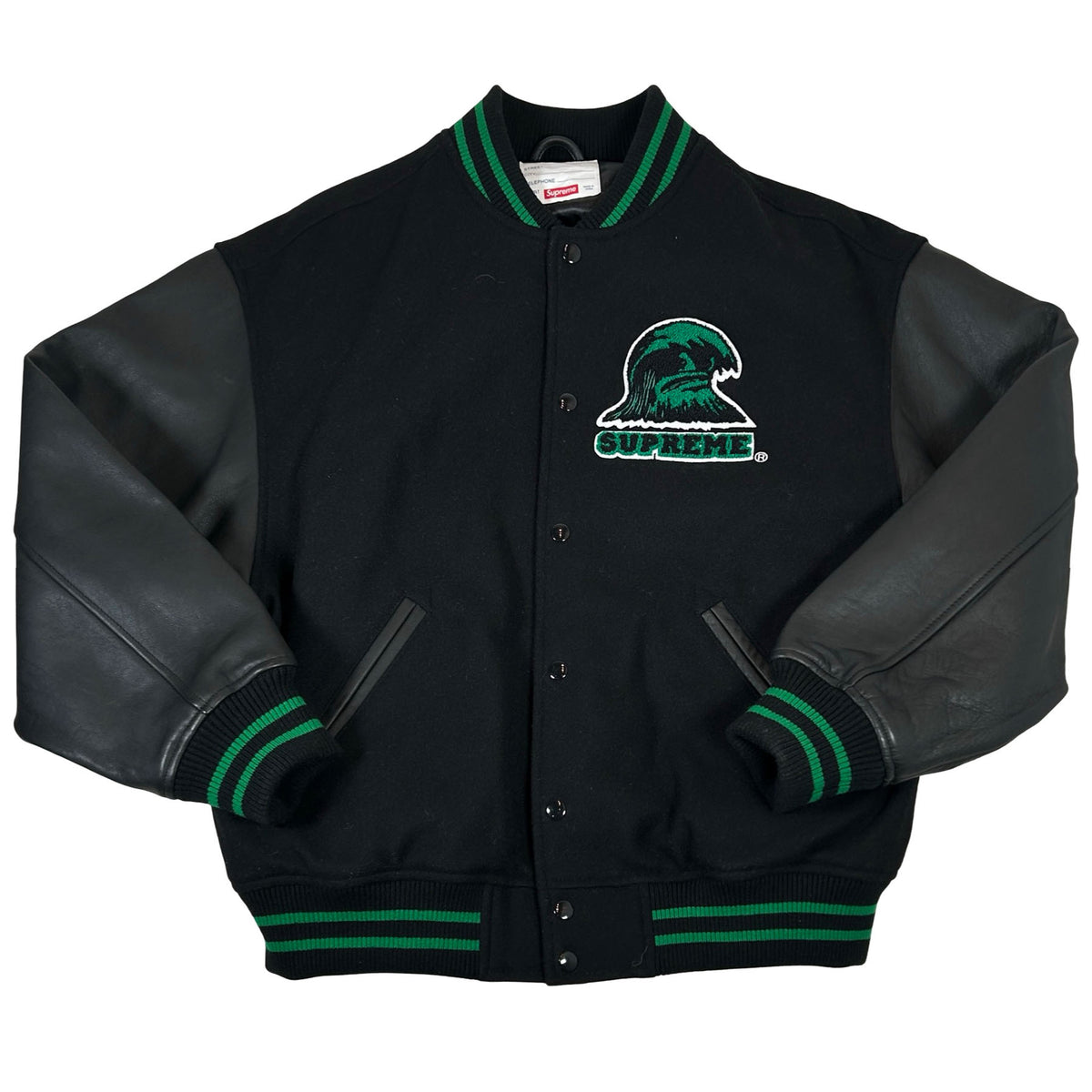 Supreme Wave Varsity Jacket Black [USED] - M (Used)