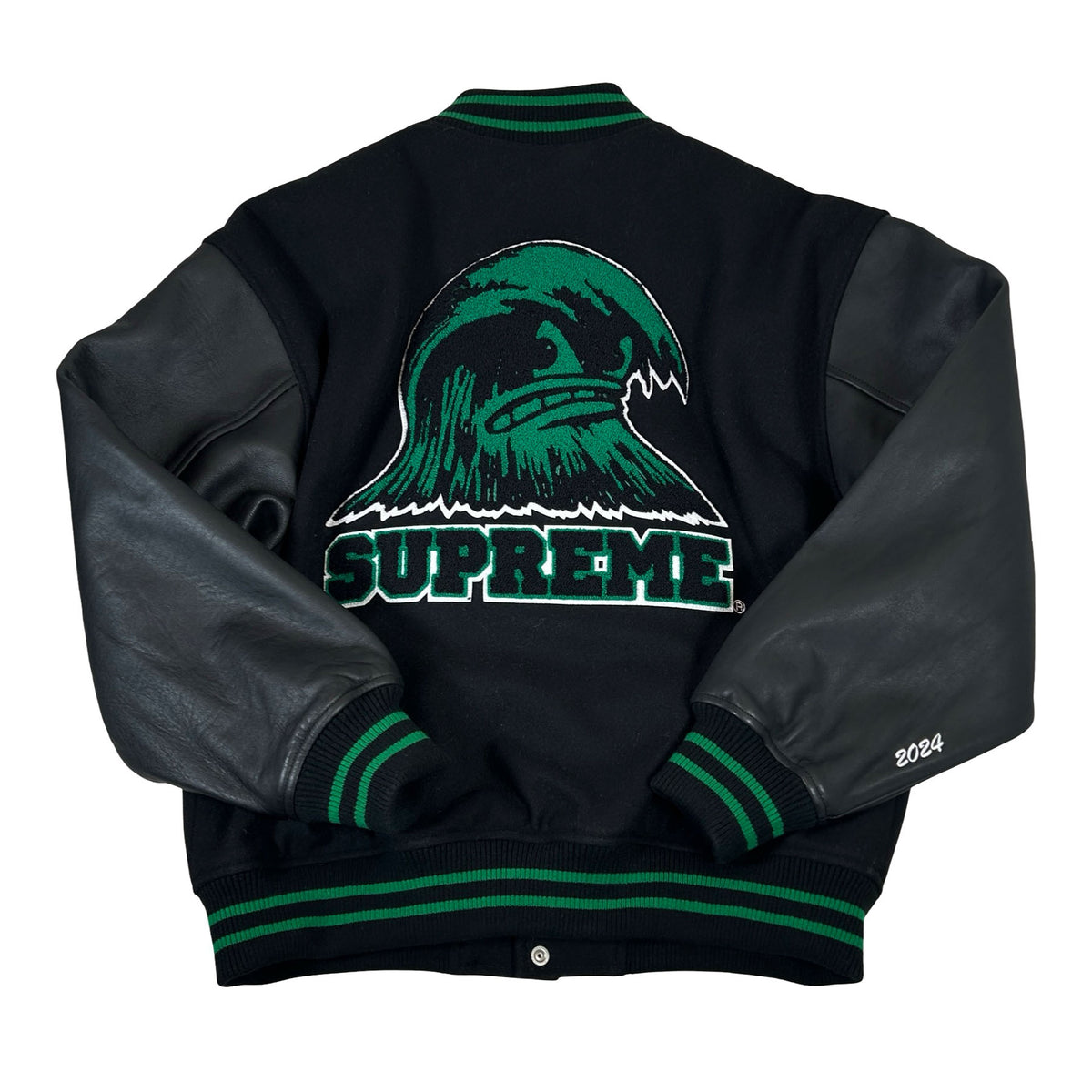 Supreme Wave Varsity Jacket Black [USED] - M (Used)