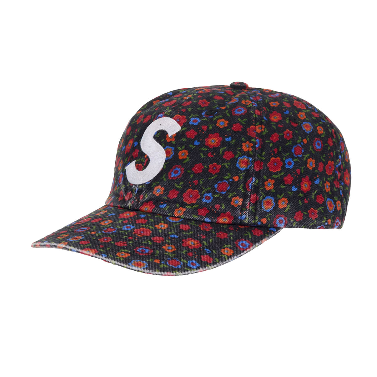 Supreme Washed Canvas S Logo 6-Panel Hat (FW26) Floral Multicolor