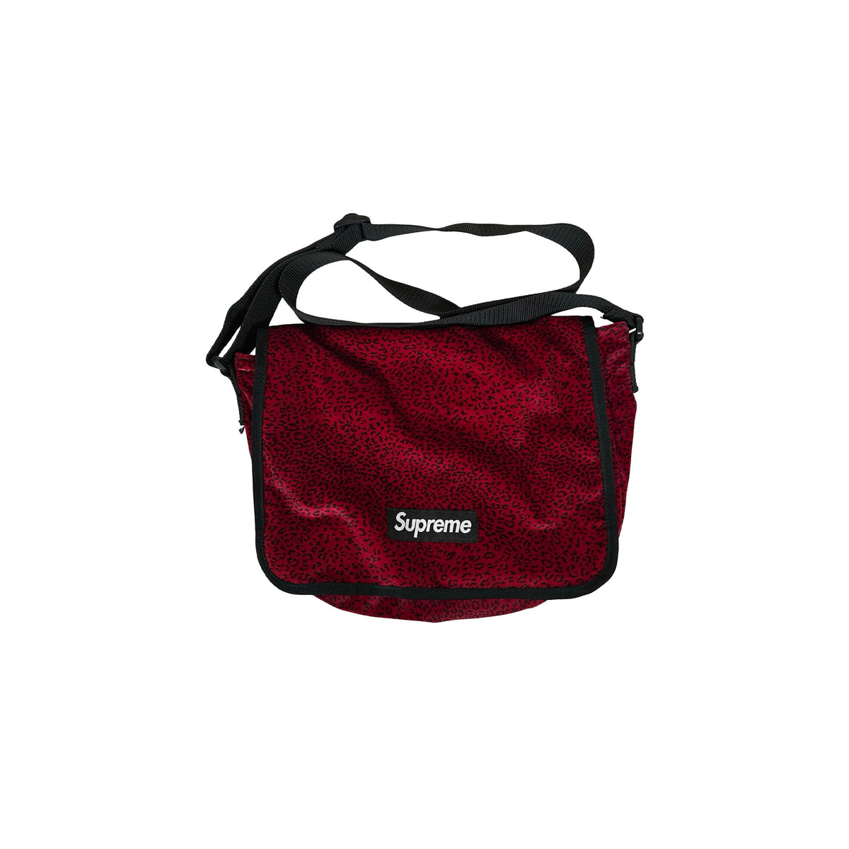 Supreme Velvet Small Messenger Bag Red Leopard [USED]