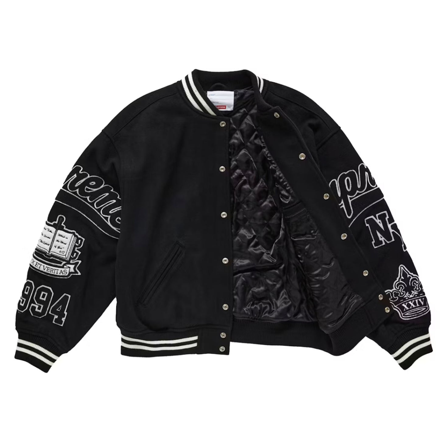 Supreme Veritas Varsity Jacket Black